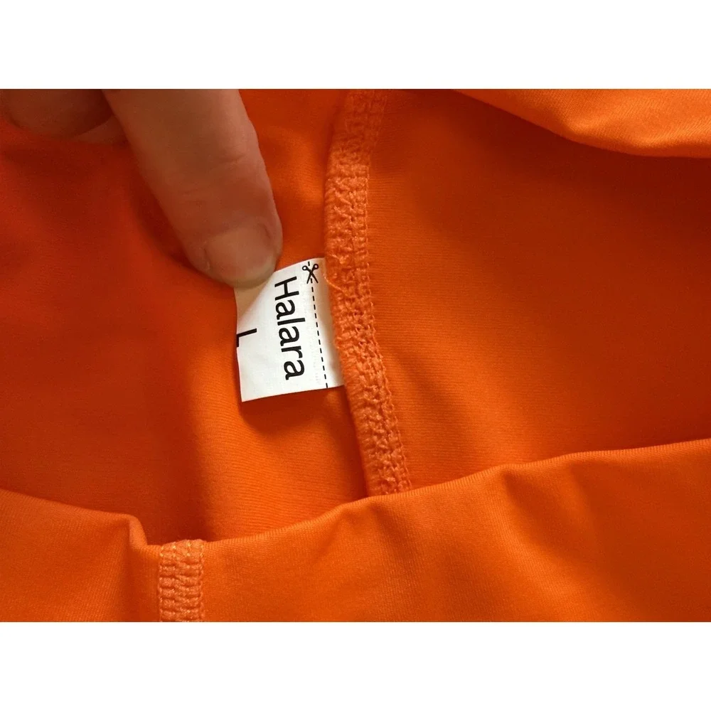 Halara SoftlyZero Airy Crossover High Waist Athletic Skort Skirt Shorts Orange L